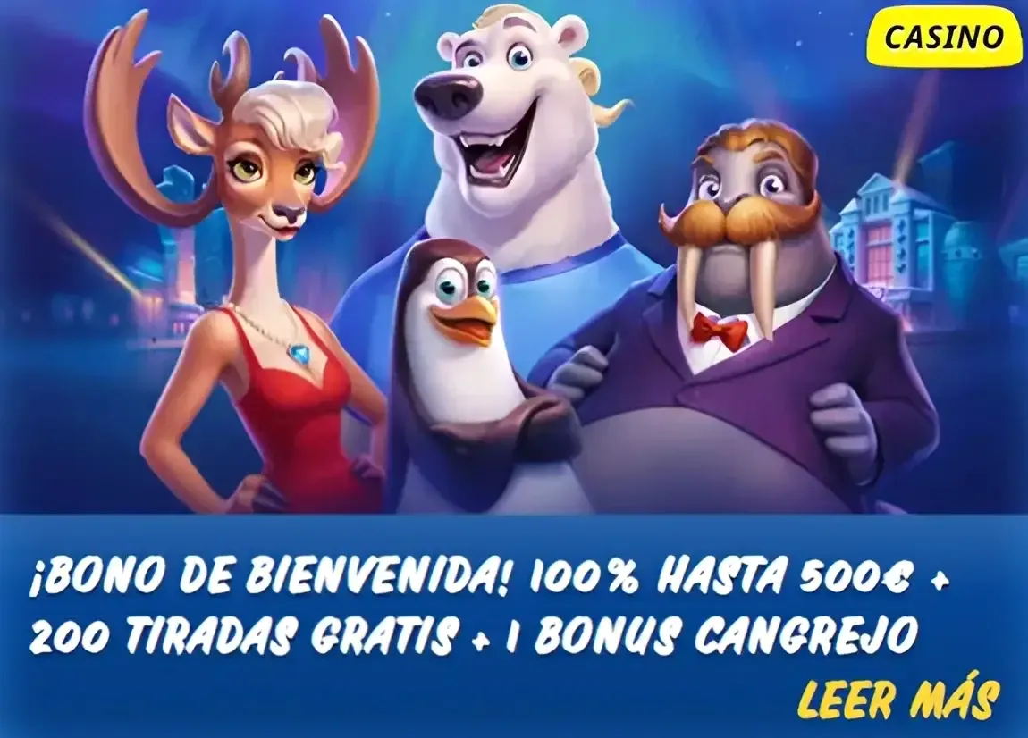 Bono de bienvenida 500€ + 200 tiradas y cangrejo en SG Casino