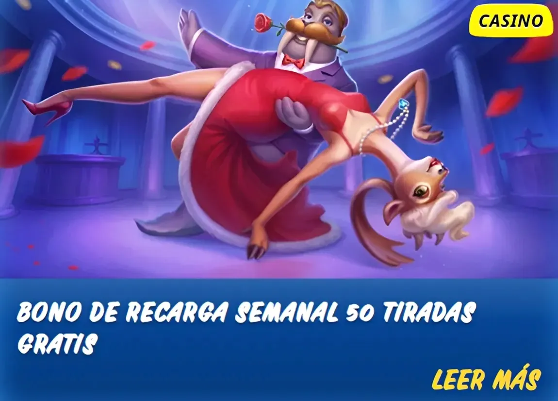 Bono de recarga semanal con 50 tiradas gratis en casino
