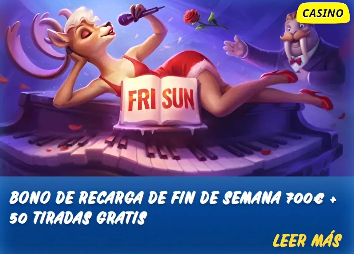 Recarga de fin de semana 700€ + 50 tiradas en SG Casino
