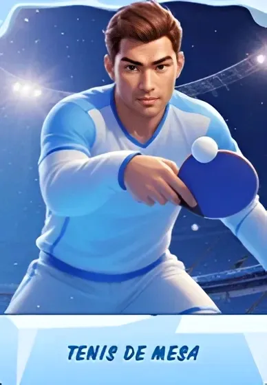 Jugador de tenis de mesa en acción