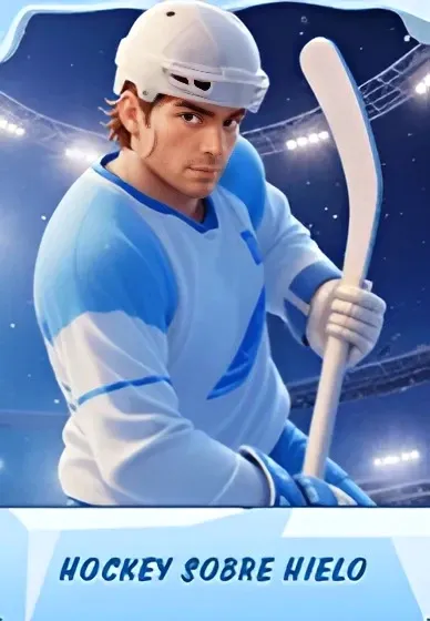 Jugador de hockey sobre hielo con stick