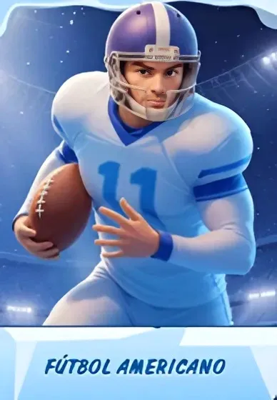 Jugador de fútbol americano en uniforme azul