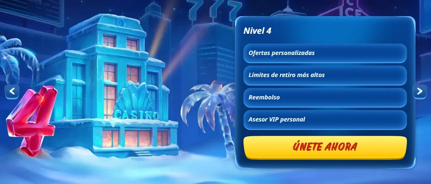 Casino nivel 4 con asesor VIP y botón únete ahora