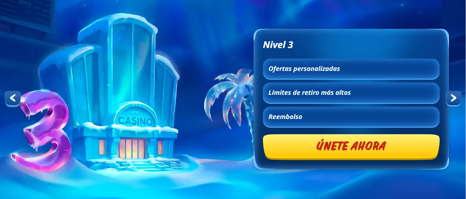 Casino nivel 3 con ofertas y botón únete ahora