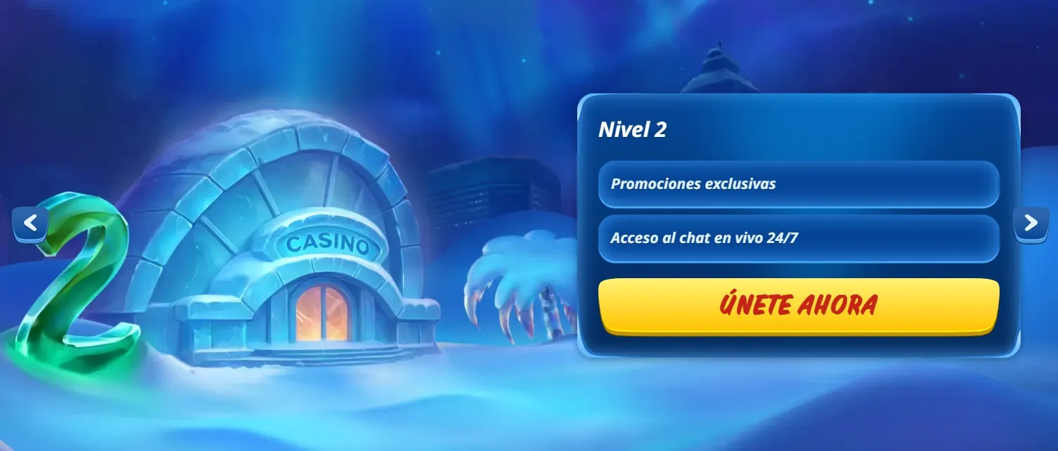 Igloo de casino nivel 2 con botón únete ahora